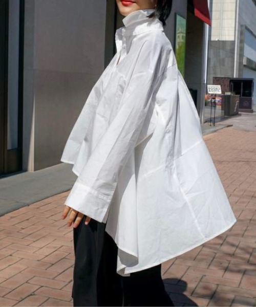 B'day（ビーデイ）の「【 B'day / ビーデー 】アシンメトリー イレギュラーシャツ（シャツ/ブラウス・レディース・ホワイト・X-LARGE/LARGE/MEDIUM/SMALL）」の9枚目の写真