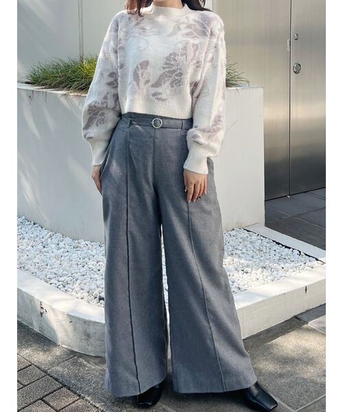 MERCURYDUO（マーキュリーデュオ）の「シャギーMIXジャカードニット（ニット/セーター・レディース・チャコールグレー/ライトブルー/アイボリー・FREE）」の9枚目の写真