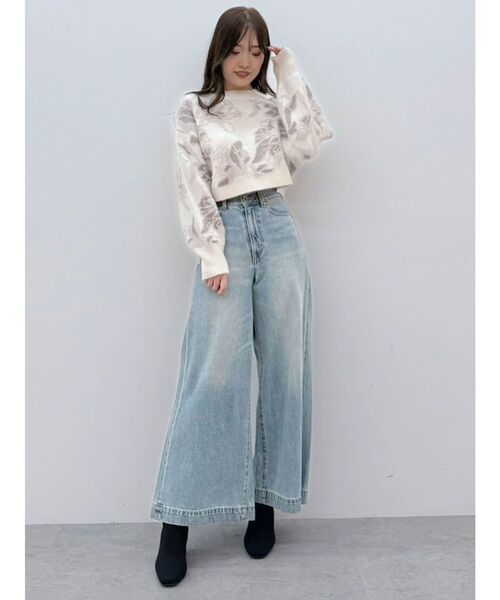 MERCURYDUO（マーキュリーデュオ）の「シャギーMIXジャカードニット（ニット/セーター・レディース・チャコールグレー/ライトブルー/アイボリー・FREE）」の12枚目の写真