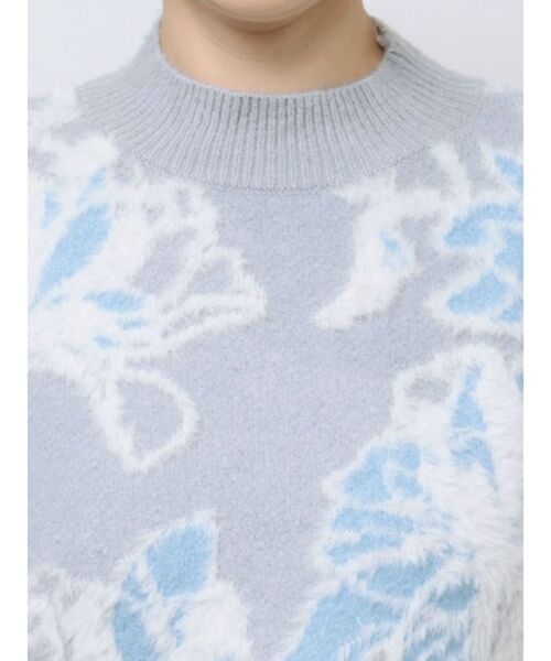 MERCURYDUO（マーキュリーデュオ）の「シャギーMIXジャカードニット（ニット/セーター・レディース・チャコールグレー/ライトブルー/アイボリー・FREE）」の17枚目の写真