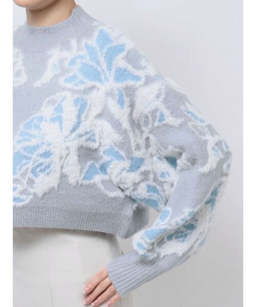 MERCURYDUO（マーキュリーデュオ）の「シャギーMIXジャカードニット（ニット/セーター・レディース・チャコールグレー/ライトブルー/アイボリー・FREE）」の18枚目の写真