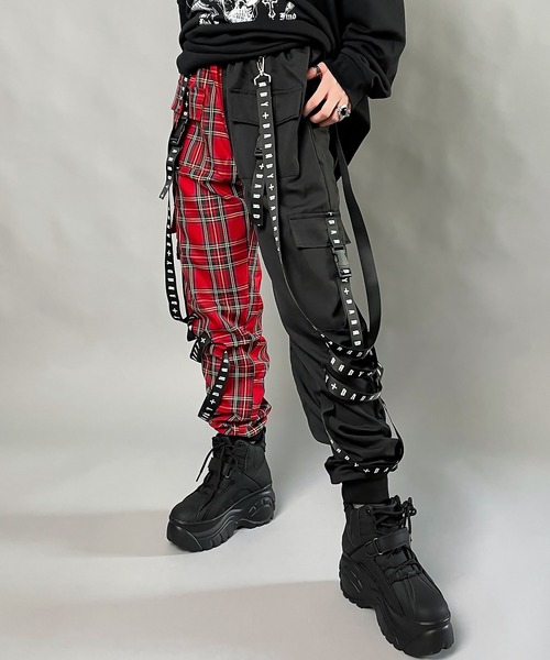 DIDDI ブラック サルエルパンツ First Aid to the Injured - Waffle Sarrouel Pants