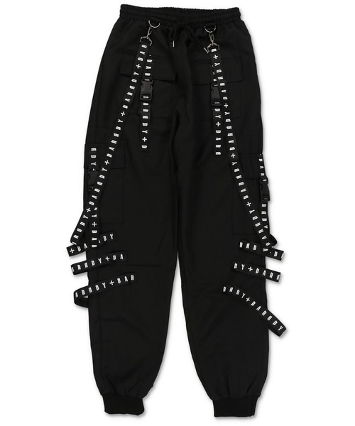 DIDDI ブラック サルエルパンツ First Aid to the Injured - Waffle Sarrouel Pants