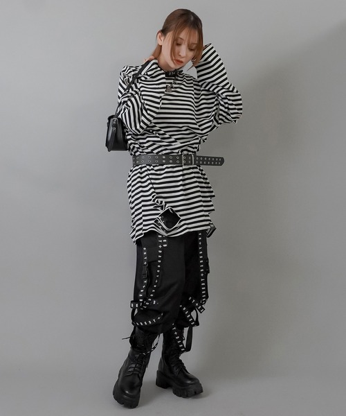 DARRDY（ダーディー）の「【DARRDY/ダーディー】ベルトデザイン サルエルパンツ（その他パンツ・レディース・ブラック×パープル/ブラック/ブラック×レッド・ONESIZE）」の17枚目の写真