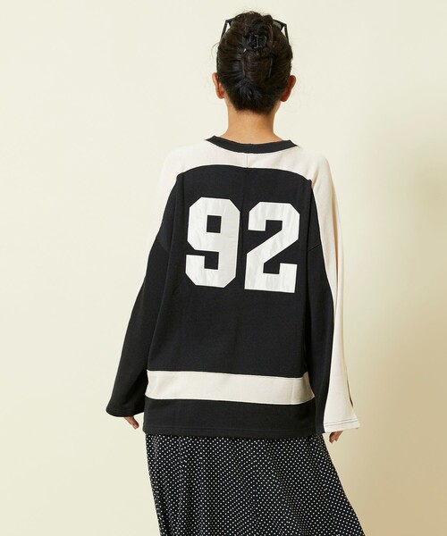 アイスクリーム グラフィックプリントホッケーTシャツ ブラック アイスクリーム グラフィックプリントホッケーTシャツ ブラック