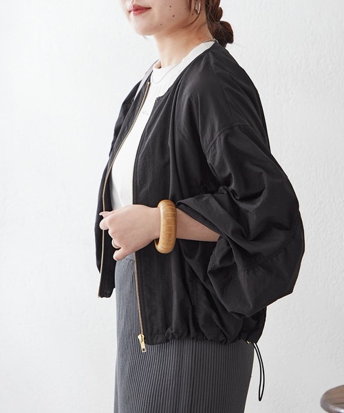 couchu.me(クーシュミー)の「【couchu.me】ノーカラーブルゾン(ブルゾン・レディース・ブラック/カーキ/グレイッシュベージュ・FREE)」の11枚目の写真
