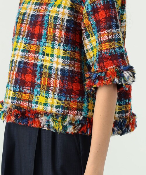 □ミックスツイード ハーフスリーブトップ