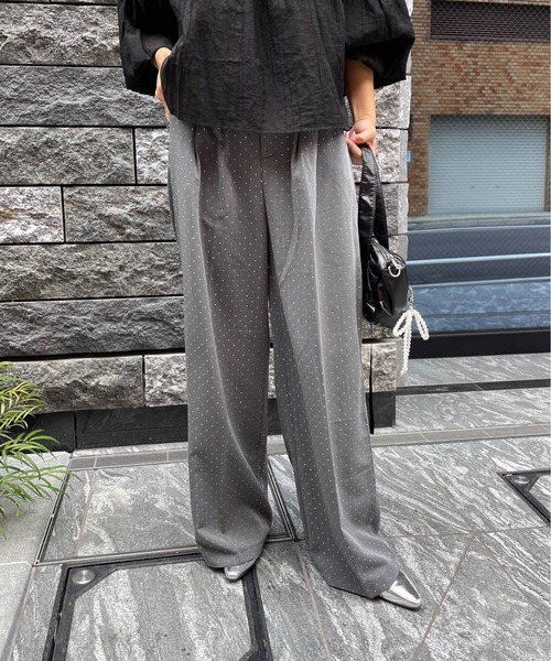 ketty cherie（ケティシェリー）の「ホットフィッラメストーントワイドスラックスパンツ≪洗濯機で洗える≫（スラックス・レディース・グレー/ブラック・M）」の20枚目の写真