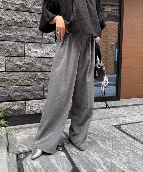 ketty cherie（ケティシェリー）の「ホットフィッラメストーントワイドスラックスパンツ≪洗濯機で洗える≫（スラックス・レディース・グレー/ブラック・M）」の21枚目の写真