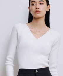 OUR WACOAL（アワワコール）の「カップ付きVネックニット　長袖（ニット/セーター）」