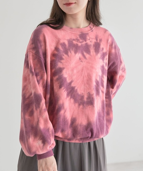 Sugar spoon（シュガースプーン）の「・SUGAR　SPOON　ハートタイダイスウェット（スウェット・レディース・ボルドー/ブラウン/グリーン/チャコールグレー・FREE）」の4枚目の写真