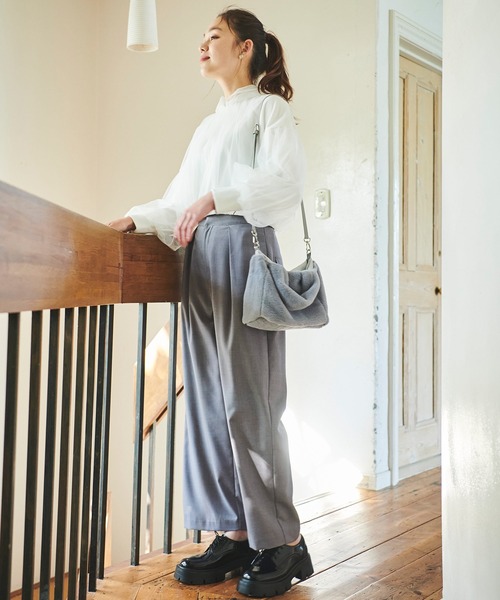 31 Sons de mode(トランテアン ソン ドゥ モード)の「ロゴ刺繍ファートートバッグ(トートバッグ・レディース・モカ/ライトグレー/オフホワイト・フリー)」の16枚目の写真