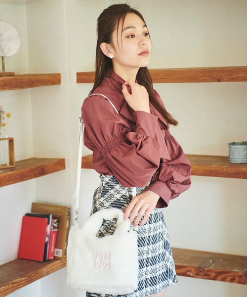 31 Sons de mode(トランテアン ソン ドゥ モード)の「ロゴ刺繍ファートートバッグ(トートバッグ・レディース・モカ/ライトグレー/オフホワイト・フリー)」の20枚目の写真