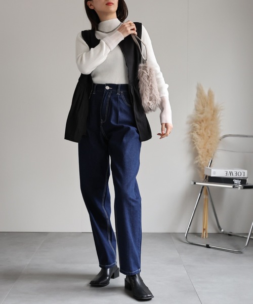 sakishimatokyo（サキシマトーキョー）の「異素材ドッキング ペプラムベスト/切り替え/秋冬（ベスト・レディース・ブラック/グレー/ベージュ・FREE）」の5枚目の写真