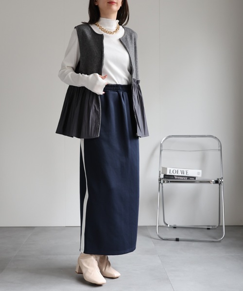 sakishimatokyo（サキシマトーキョー）の「異素材ドッキング ペプラムベスト/切り替え/秋冬（ベスト・レディース・ブラック/グレー/ベージュ・FREE）」の19枚目の写真