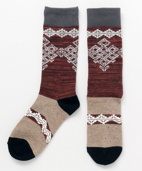 チャイハネ(チャイハネ)の「【チャイハネ】エンドレスノット ミドルソックス25~28cm(ソックス/靴下・メンズ・ターコイズブルー/ブラック/グリーン/ホワイト・FREE)」の1枚目の写真