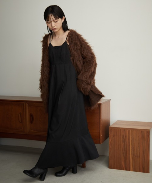 Aunt Marie's(アントマリーズ)の「ビスチェライクロングキャミワンピース / サイズ展開あり(ワンピース・レディース・ブラック/ブラウン/ベージュ・MT/FREE)」の5枚目の写真