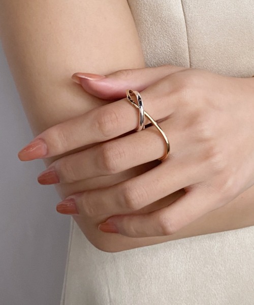 ciite'（シーテ）の「バイカラー ミックスリング（リング・レディース・シルバー/ゴールド・FREE）」の2枚目の写真