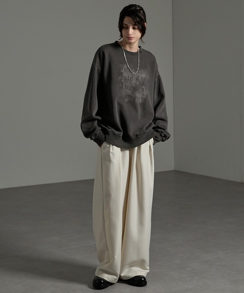 CIYOT（シヨウト）の「【CIYOT-シヨウト-】ヴィンテージメイクデザイン ピグメントグラフィックビッグスウェット（スウェット・メンズ・スミクロ/ブラック系/ブラック系1/ワイン・M/L）」の6枚目の写真