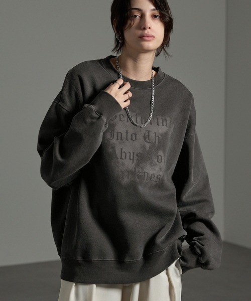 CIYOT（シヨウト）の「【CIYOT-シヨウト-】ヴィンテージメイクデザイン ピグメントグラフィックビッグスウェット（スウェット・メンズ・スミクロ/ブラック系/ブラック系1/ワイン・M/L）」の7枚目の写真