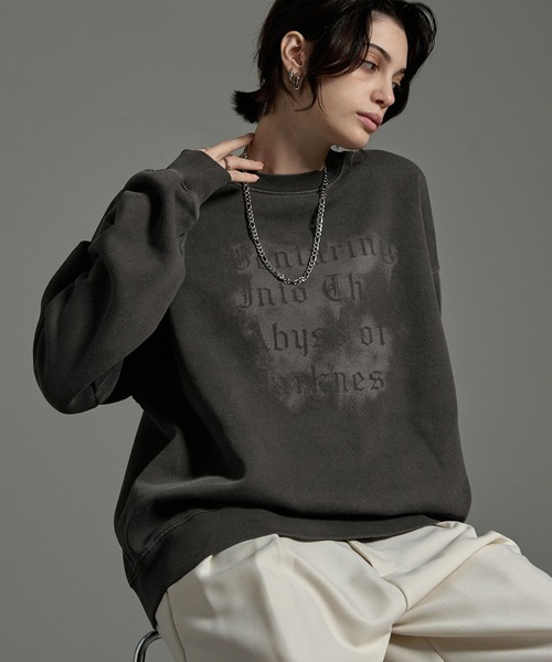 CIYOT（シヨウト）の「【CIYOT-シヨウト-】ヴィンテージメイクデザイン ピグメントグラフィックビッグスウェット（スウェット・メンズ・スミクロ/ブラック系/ブラック系1/ワイン・M/L）」の9枚目の写真