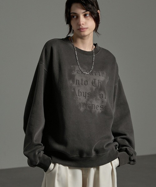 CIYOT（シヨウト）の「【CIYOT-シヨウト-】ヴィンテージメイクデザイン ピグメントグラフィックビッグスウェット（スウェット・メンズ・スミクロ/ブラック系/ブラック系1/ワイン・M/L）」の10枚目の写真