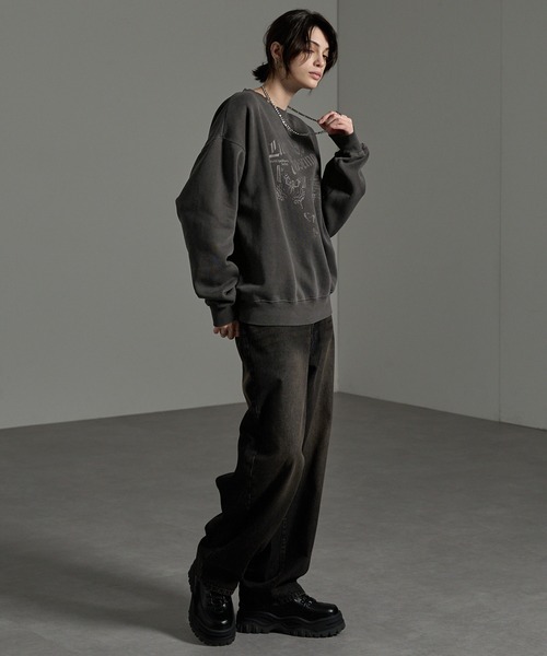 CIYOT（シヨウト）の「【CIYOT-シヨウト-】ヴィンテージメイクデザイン ピグメントグラフィックビッグスウェット（スウェット・メンズ・スミクロ/ブラック系/ブラック系1/ワイン・M/L）」の17枚目の写真