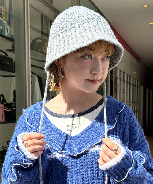 CIAOPANIC（チャオパニック）の「バケットハット（ニットキャップ/ビーニー・レディース・ブラック/ブルー/グレー/ホワイト・ONE SIZE）」の3枚目の写真