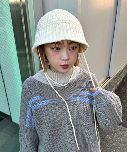 CIAOPANIC（チャオパニック）の「バケットハット（ニットキャップ/ビーニー・レディース・ブラック/ブルー/グレー/ホワイト・ONE SIZE）」の17枚目の写真