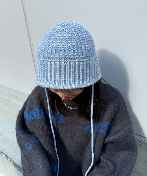CLANE ニットバケットハット 青色 sb-hat280_1.jpg