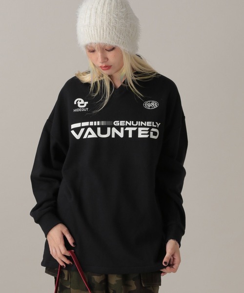 FOREVER 21(フォーエバー トゥエンティーワン)の「【2024FW】ゲームシャツ裏毛プルオーバー(スウェット・レディース・ストライプ/ピンク/ブラック・FREE)」の1枚目の写真