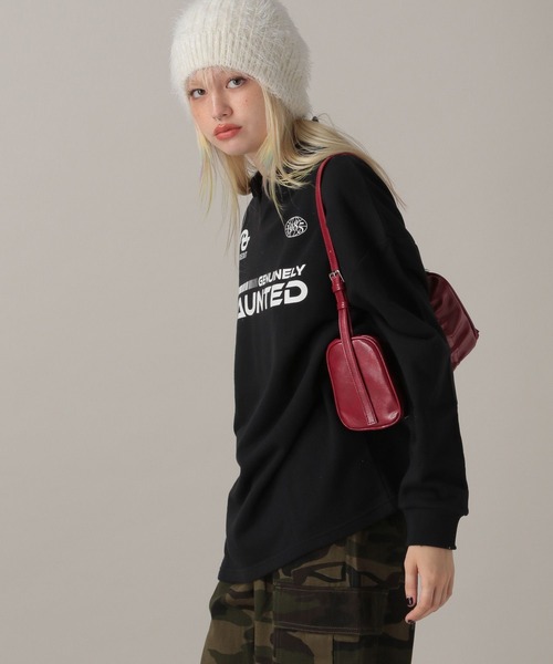 FOREVER 21(フォーエバー トゥエンティーワン)の「【2024FW】ゲームシャツ裏毛プルオーバー(スウェット・レディース・ストライプ/ピンク/ブラック・FREE)」の14枚目の写真