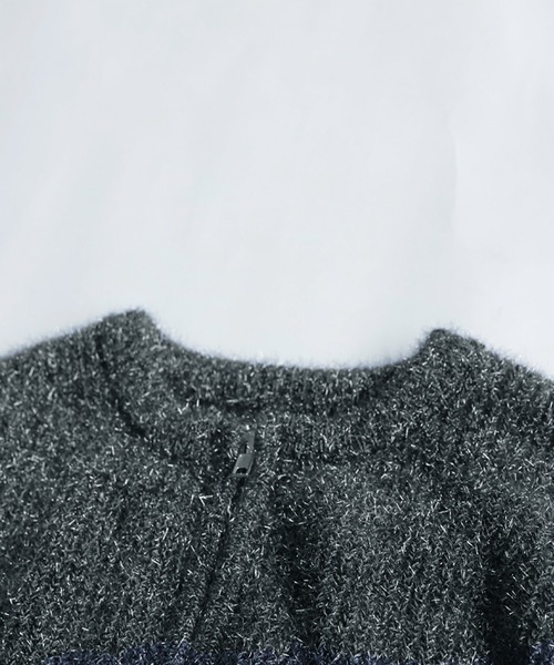 antiqua(アンティカ)の「ガラスヤーンニットカーディガン(ニット/セーター・レディース・ブラック/ダークグレー・ONESIZE)」の16枚目の写真