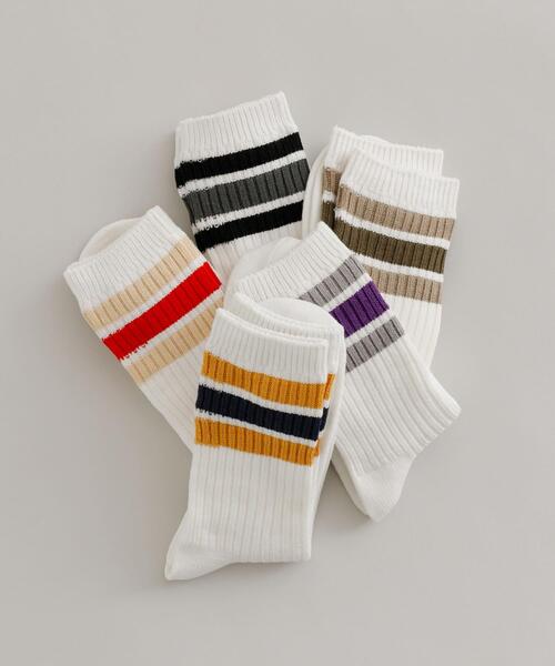 URBAN RESEARCH(アーバンリサーチ)の「『UR TECH』ラインリブソックス(ソックス/靴下・メンズ・パープル/ネイビー/レッド/チャコールグレー/カーキ・25-28)」の6枚目の写真