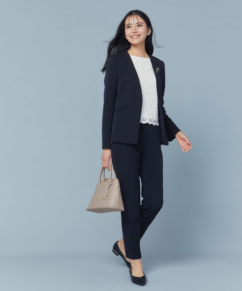 OPAQUE.CLIP（オペークドットクリップ）の「《通勤・セレモニー/セットアップ対応》テーパードパンツ/ダブルクロス【洗濯機洗い可】（その他パンツ・レディース・ブラック/ライトベージュ/ネイビー・34/36/38/40/42）」の9枚目の写真