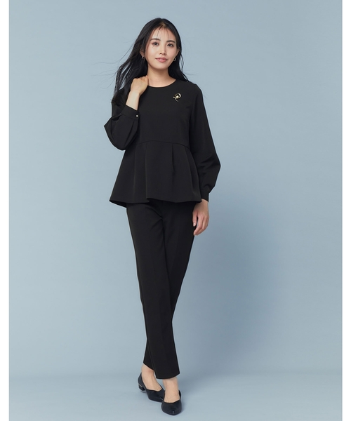 OPAQUE.CLIP（オペークドットクリップ）の「《通勤・セレモニー/セットアップ対応》テーパードパンツ/ダブルクロス【洗濯機洗い可】（その他パンツ・レディース・ブラック/ライトベージュ/ネイビー・34/36/38/40/42）」の10枚目の写真