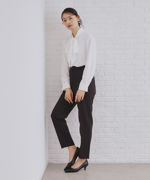 OPAQUE.CLIP（オペークドットクリップ）の「《通勤・セレモニー/セットアップ対応》テーパードパンツ/ダブルクロス【洗濯機洗い可】（その他パンツ・レディース・ブラック/ライトベージュ/ネイビー・34/36/38/40/42）」の14枚目の写真