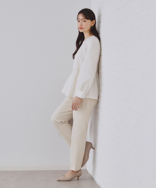 OPAQUE.CLIP（オペークドットクリップ）の「《通勤・セレモニー/セットアップ対応》テーパードパンツ/ダブルクロス【洗濯機洗い可】（その他パンツ・レディース・ブラック/ライトベージュ/ネイビー・34/36/38/40/42）」の18枚目の写真