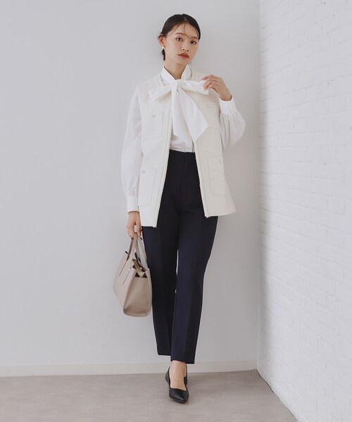 OPAQUE.CLIP（オペークドットクリップ）の「《通勤・セレモニー/セットアップ対応》テーパードパンツ/ダブルクロス【洗濯機洗い可】（その他パンツ・レディース・ブラック/ライトベージュ/ネイビー・34/36/38/40/42）」の21枚目の写真