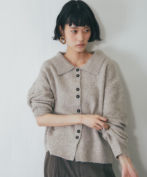 Y'sグレー系ニットコクーンジャケット コクーンニットジャケット（その他アウター）｜ANOTHER S（アナザー