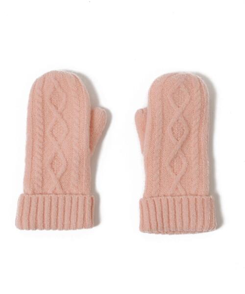 WEGO（ウィゴー）の「WEGO/ケーブルミトングローブ（手袋・レディース・ホワイト/レッド/グレー/ライトピンク・FREE）」の11枚目の写真