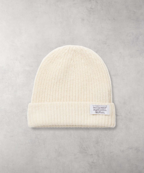 BACK NUMBER(バックナンバー)の「【BACK NUMBER】ブリティッシュウール混ニットワッチ(ニットキャップ/ビーニー・メンズ・ブラック/ネイビー/オフホワイト・フリー)」の2枚目の写真