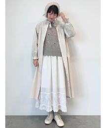 Samansa Mos2 | 【S/Mサイズ】レースケープ付ワンピース(ワンピース)