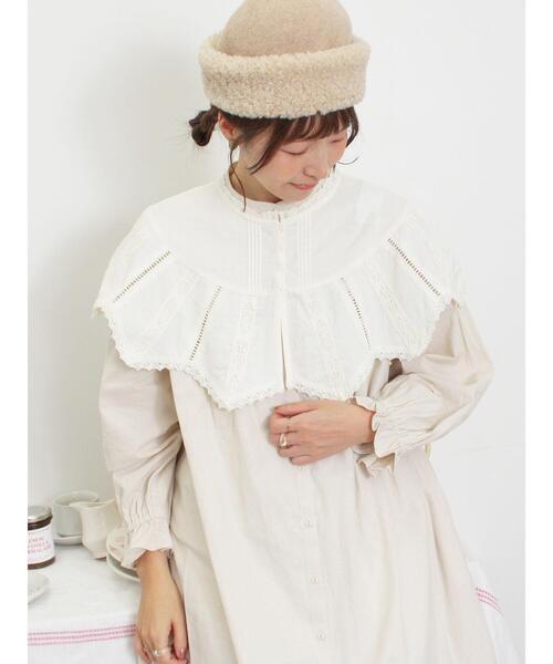 Samansa Mos2（サマンサ モスモス）の「【S/Mサイズ】レースケープ付ワンピース（ワンピース・レディース・キナリ/モカ/ブラック・M/S）」の12枚目の写真