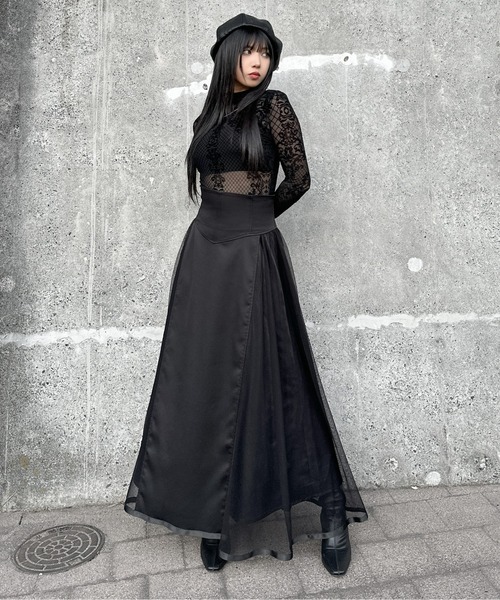 LVEU.】レースデザインボディスーツ / トップス カットソー ストレッチ