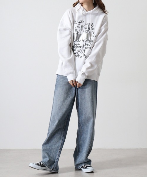 in the attic y2k grunge double waist denim pants XL インジ