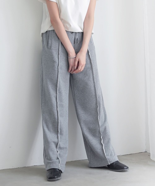 n'OrLABEL(ノアールレーベル)の「アウトラインスウェットパンツ(スウェットパンツ・レディース・杢グレー/ブラック/オートミール・1/2)」の5枚目の写真