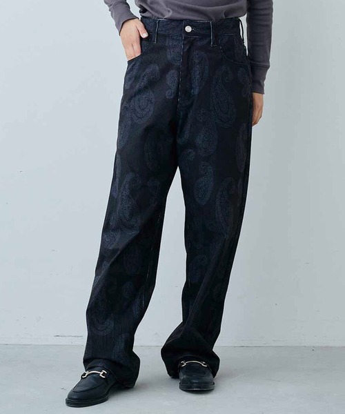 MEDE19F(メデジュウキュウ)の「MEDE19F 大人のペーズリー柄プリントコーデュロイパンツ〈ブラック〉(その他パンツ・レディース・ブラック・M/L/LL)」の1枚目の写真