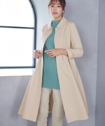 ネイビー」に該当するステンカラーコート（ベージュ系）ファッション