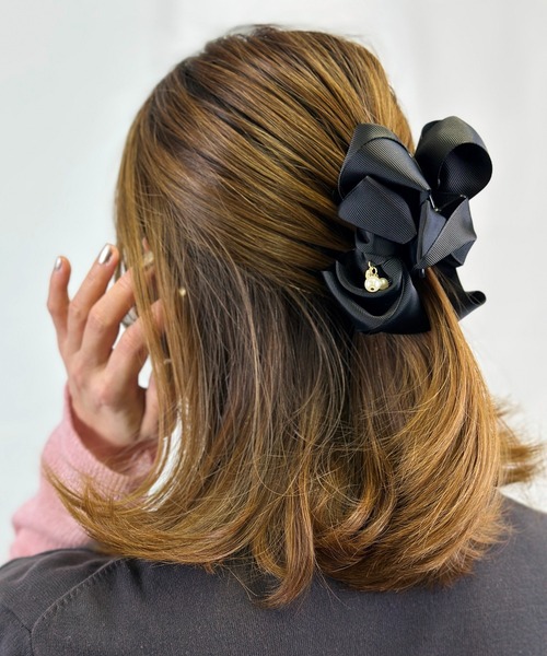 装飾リボンバンスクリップ（バレッタ/ヘアクリップ